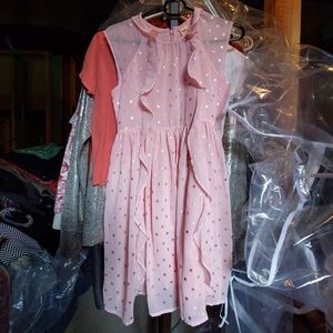 Pink Dress w/ Silver Dots And Frills